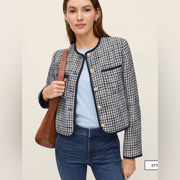 Ann Taylor Jackets & Blazers - Weekend Collection Tweed Crew Neck Jacket NWT spring 2026 line